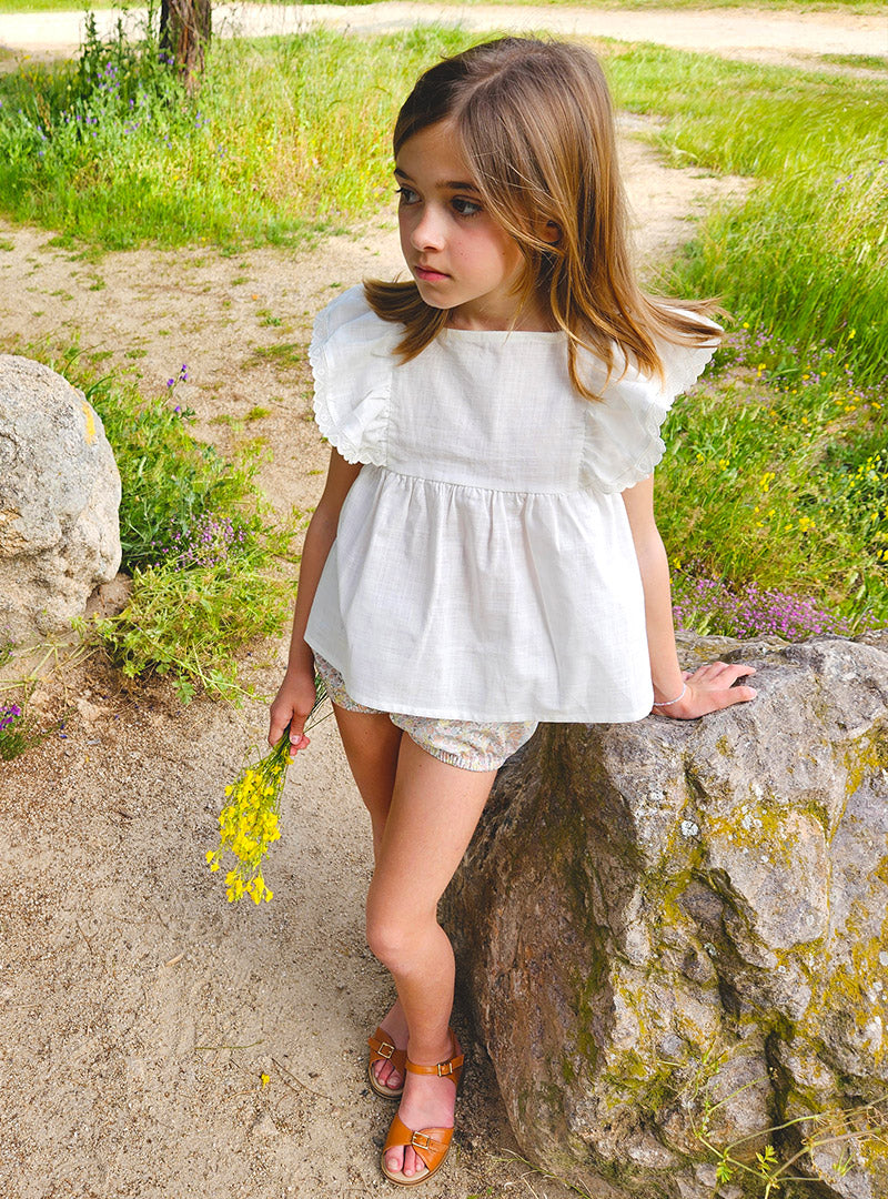 Blusa Volante Blanca
