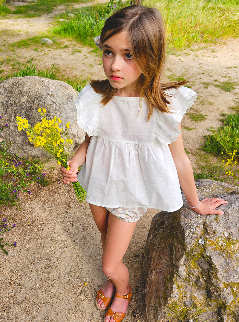 Blusa Volante Blanca