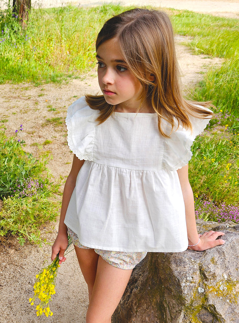 Blusa Volante Blanca
