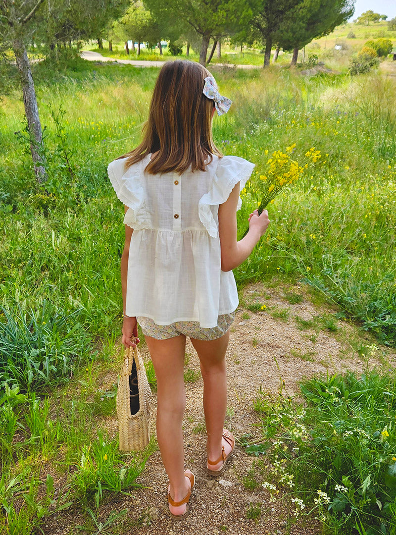 Blusa Volante Blanca
