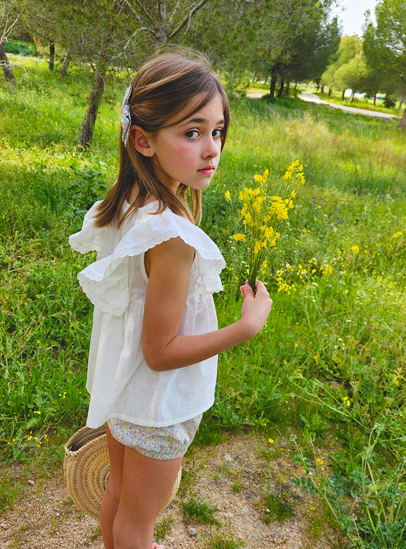 Blusa Volante Blanca