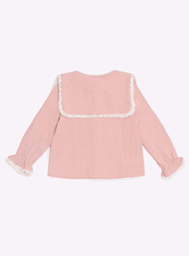 Camisa Rosa Puntilla