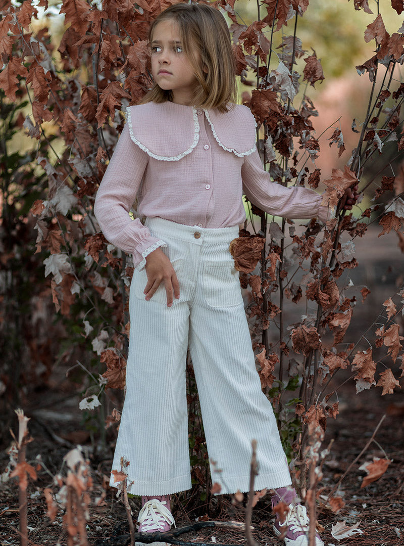 Camisa Rosa Puntilla