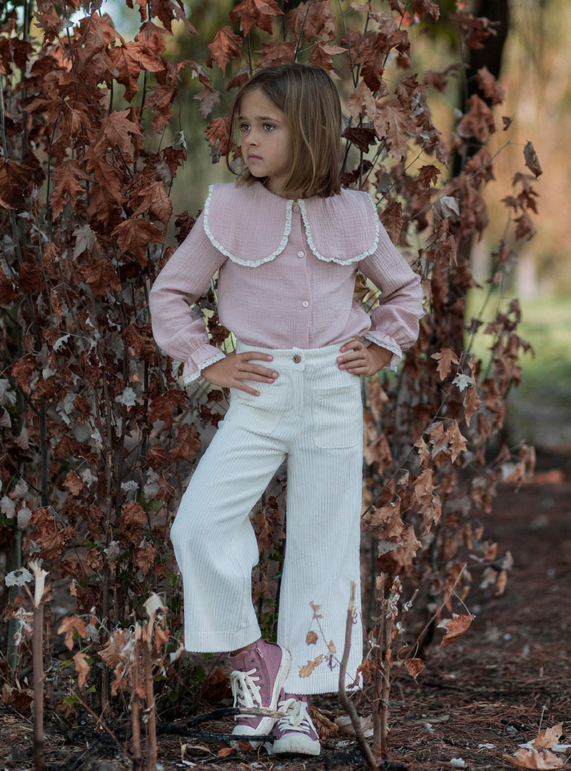 Camisa Rosa Puntilla