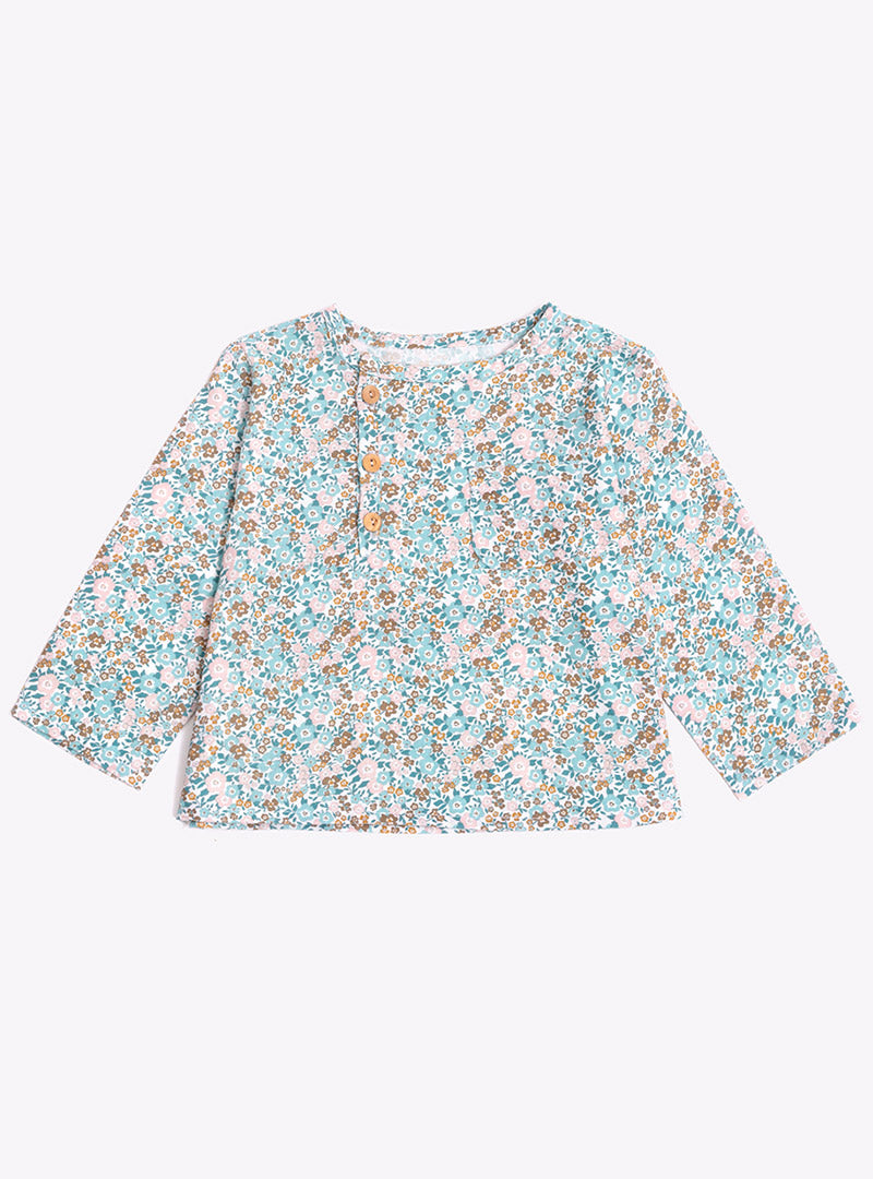 Camisa Flores Aqua