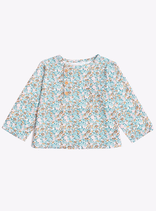 Camisa Flores Aqua