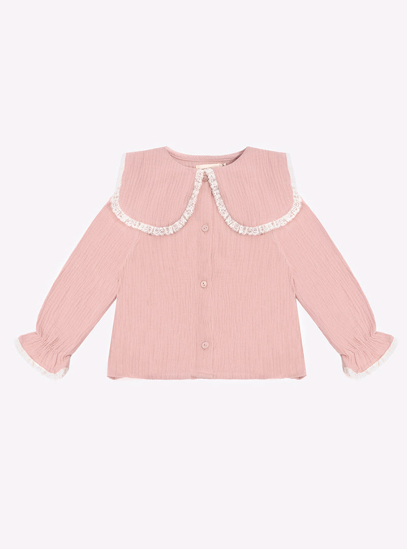 Camisa Rosa Puntilla