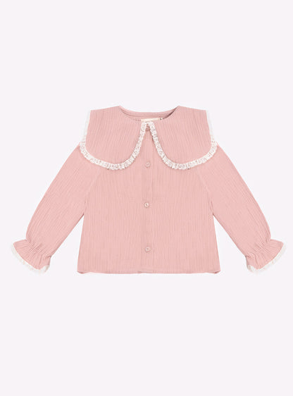 Camisa Rosa Puntilla