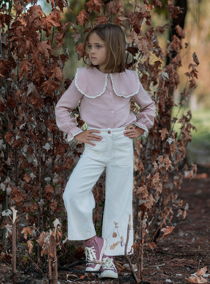 Camisa Rosa Puntilla