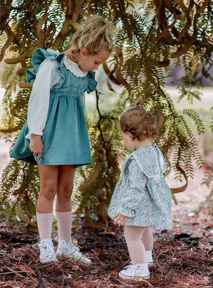 Vestido Flores Aqua Bebé