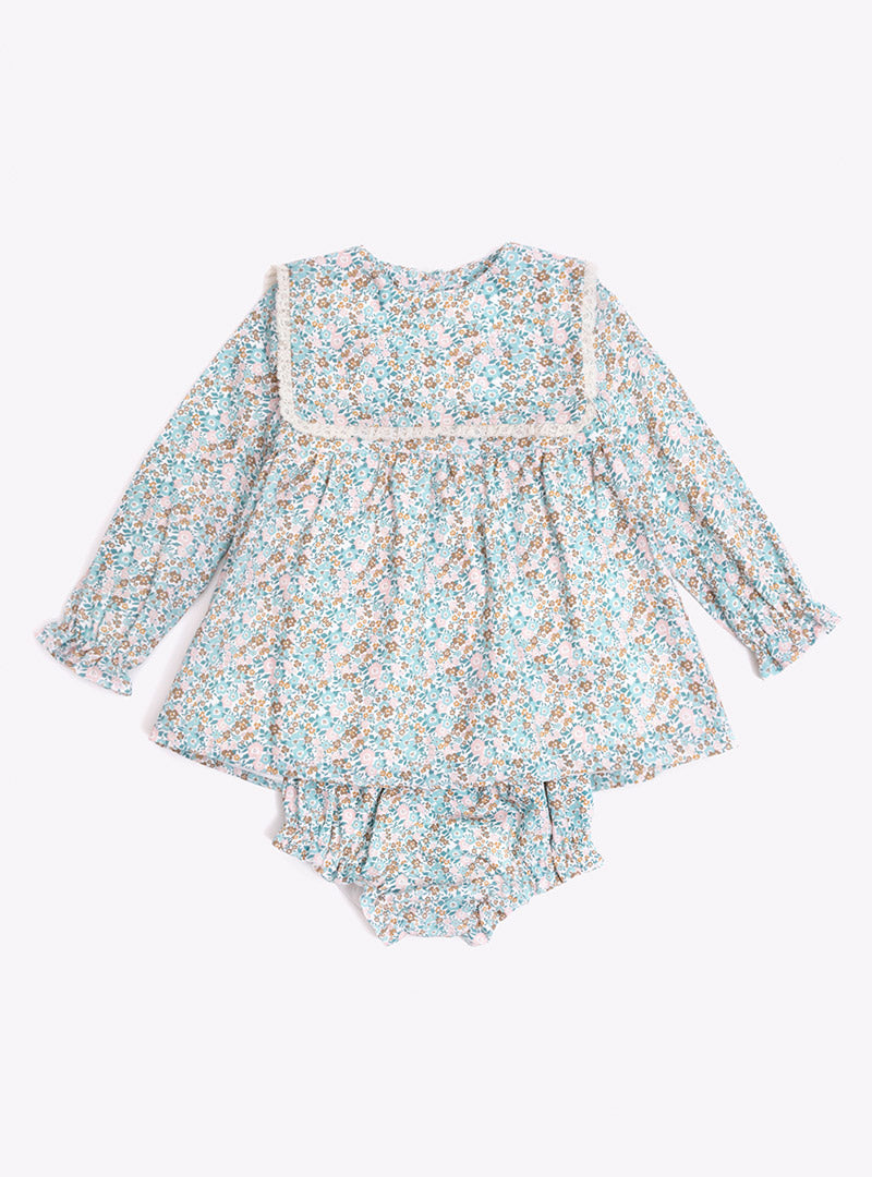 Vestido Flores Aqua Bebé