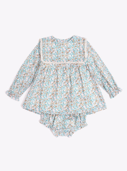 Vestido Flores Aqua Bebé